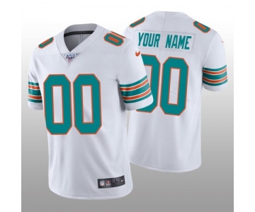 Men's Miami Dolphins Custom White Vapor Limited 100th Season Jersey