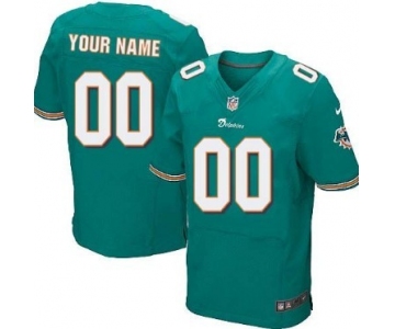 Men's Nike Miami Dolphins Customized Green Elite Jersey