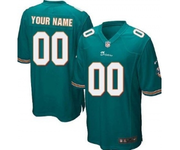 Men's Nike Miami Dolphins Customized Green Game Jersey