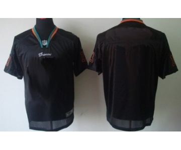 Men's Nike Miami Dolphins Customized Lights Out Black Elite Jersey