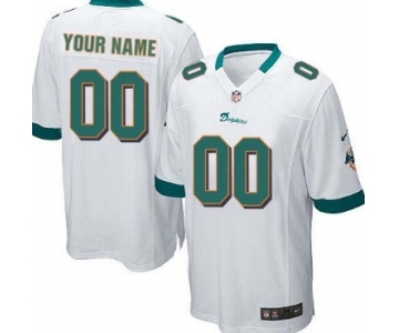 Men's Nike Miami Dolphins Customized White Game Jersey