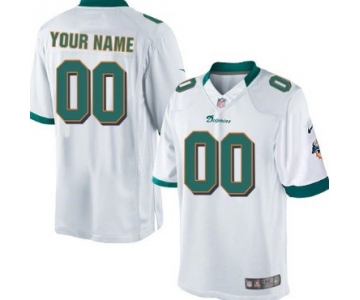 Men's Nike Miami Dolphins Customized White Limited Jersey