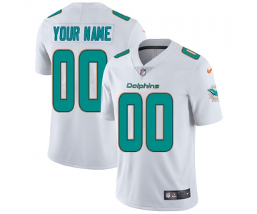 Men's Nike Miami Dolphins Road White Stitched Customized Vapor Untouchable Limited NFL Jersey