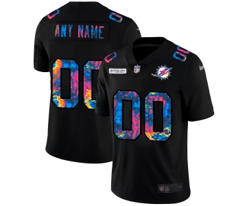 Miami Dolphins Custom Men's Nike Multi-Color Black 2020 NFL Crucial Catch Vapor Untouchable Limited Jersey