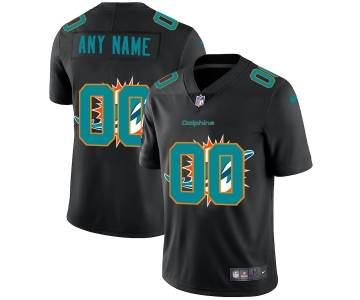Miami Dolphins Custom Men's Nike Team Logo Dual Overlap Limited NFL Jersey Black