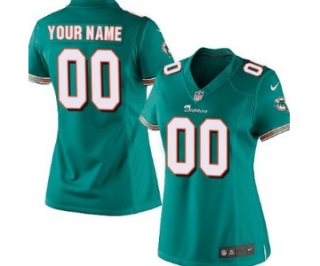 Women's Nike Miami Dolphins Customized Green Game Jersey