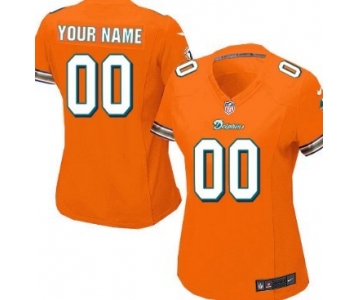 Women's Nike Miami Dolphins Customized Orange Game Jersey