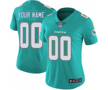 Women's Nike Miami Dolphins Home Aqua Green Stitched Customized Vapor Untouchable Limited NFL Jersey