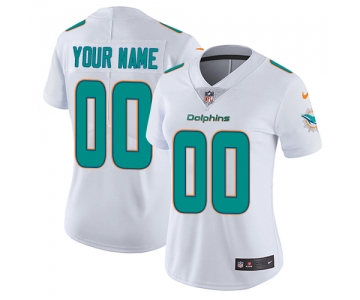 Women's Nike Miami Dolphins Road White Stitched Customized Vapor Untouchable Limited NFL Jersey