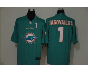 Men's Miami Dolphins #1 Tua Tagovailoa Green 2020 Big Logo Number Vapor Untouchable Stitched NFL Nike Fashion Limited Jersey