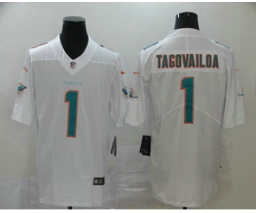 Men's Miami Dolphins #1 Tua Tagovailoa White 2020 Vapor Untouchable Stitched NFL Nike Limited Jersey