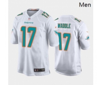 Men Miami Dolphins #17 Jaylen Waddle Aqua White 2021 Draft Jersey