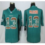 Miami Dolphins #13 Dan Marino Aqua Green Strobe 2015 NFL Nike Fashion Jersey