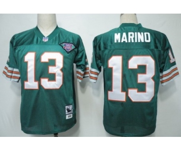 Miami Dolphins #13 Dan Marino Green 75TH Throwback Jersey