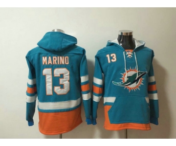 Miami Dolphins 13 Dan Marinos Green Stitched Pullover Hoodie