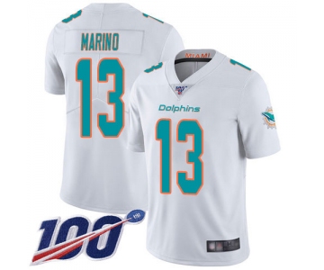 Nike Dolphins #13 Dan Marino White Men's Stitched NFL 100th Season Vapor Limited Jersey