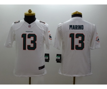 Nike Miami Dolphins #13 Dan Marino 2013 White Limited Kids Jersey