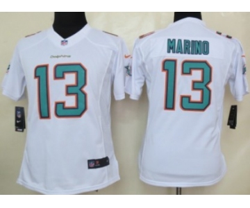 Nike Miami Dolphins #13 Dan Marino 2013 White Limited Womens Jersey