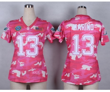 Nike Miami Dolphins #13 Dan Marino 2014 Salute to Service Pink Camo Womens Jersey