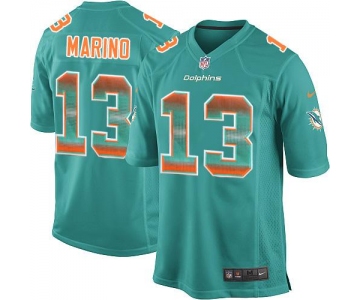 Nike Miami Dolphins #13 Dan Marino Aqua Green Team Color Men's Stitched NFL Limited Strobe Jersey