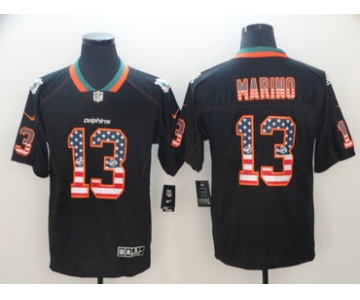 Nike Miami Dolphins #13 Dan Marino Black USA Flag Fashion Limited Jersey