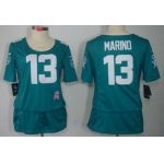 Nike Miami Dolphins #13 Dan Marino Breast Cancer Awareness Green Womens Jersey
