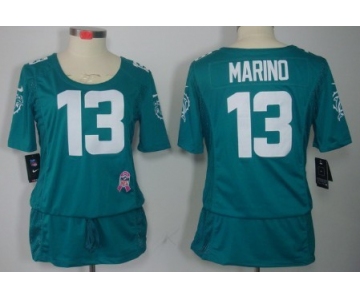 Nike Miami Dolphins #13 Dan Marino Breast Cancer Awareness Green Womens Jersey