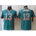 Nike Miami Dolphins #13 Dan Marino Drift Fashion Green Kids Jersey