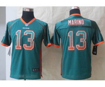 Nike Miami Dolphins #13 Dan Marino Drift Fashion Green Kids Jersey