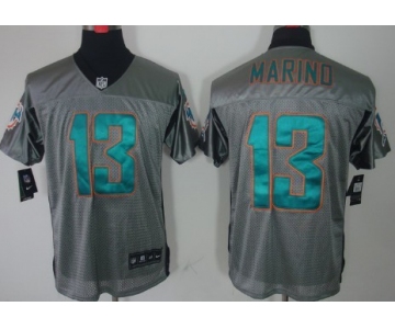 Nike Miami Dolphins #13 Dan Marino Gray Shadow Elite Jersey