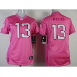 Nike Miami Dolphins #13 Dan Marino Pink Love Womens Jersey