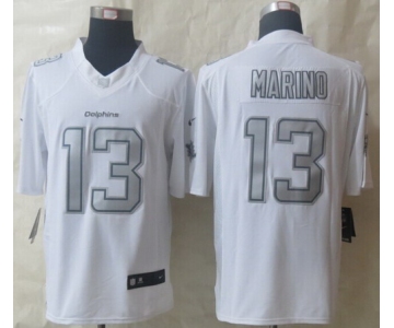 Nike Miami Dolphins #13 Dan Marino Platinum White Limited Jersey