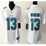 Women's Miami Dolphins #13 Dan Marino White Road NFL Nike Game Jersey