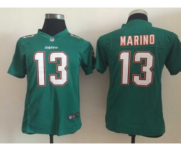 Youth Miami Dolphins #13 Dan Marino 2013 Nike Green Game Jersey