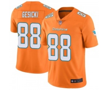 Men's Miami Dolphins #88 Mike Gesicki Limited Orange Color Rush Jersey