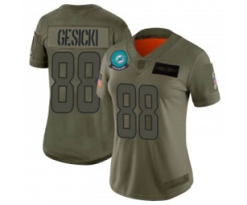 Women's Miami Dolphins #88 Mike Gesicki Limited Camo 2019 Salute to Service Jersey