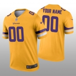 Men's Minnesota Vikings Custom Gold Inverted Legend Jersey