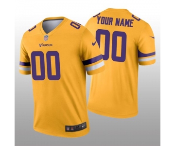 Men's Minnesota Vikings Custom Gold Inverted Legend Jersey