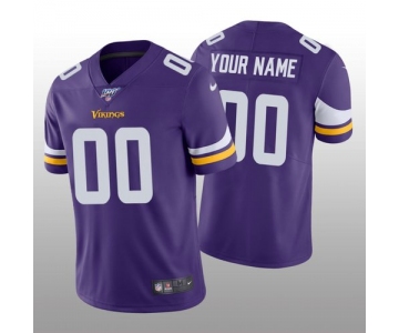 Men's Minnesota Vikings Custom Purple Vapor Limited 100th Season Jersey