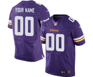 Men's Nike Minnesota Vikings Customized Elite Purple Team Color NFL Jersey