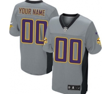 Men's Nike Minnesota Vikings Customized Gray Shadow Elite Jersey