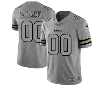 Nike Vikings Customized 2019 Gray Gridiron Gray Vapor Untouchable Limited Jersey