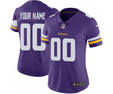 Women's Nike Minnesota Vikings Home Purple Customized Vapor Untouchable Limited NFL Jersey