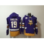 Men's Minnesota Vikings #19 Adam Thielen NEW Purple Pocket Stitched NFL Pullover Hoodie