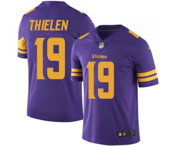 Nike Vikings #19 Adam Thielen Purple Men's Stitched NFL Limited Rush Jersey