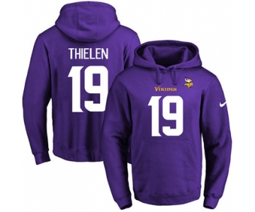 Nike Vikings #19 Adam Thielen Purple Name & Number Pullover NFL Hoodie