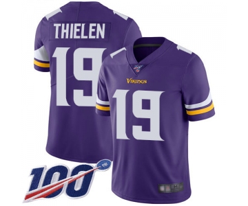 Vikings #19 Adam Thielen Purple Team Color Men's Stitched Football 100th Season Vapor Limited Jersey