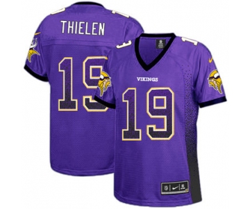 Women's Nike Minnesota Vikings #19 Adam Thielen Purple Team Color Stitched NFL Elite Drift Fashion Jersey