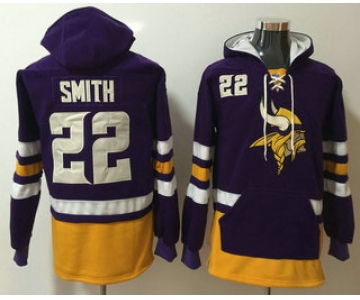 Men's Minnesota Vikings #22 Harrison Smith NEW Purple Pocket Stitched NFL Pullover Hoodie