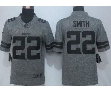 Men's Minnesota Vikings #22 Harrison Smith Nike Gray Gridiron 2015 NFL Gray Limited Jersey